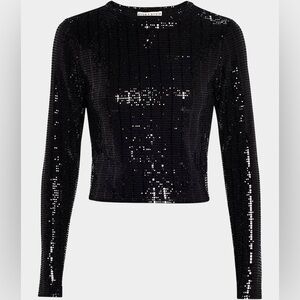 Alice + Olivia Sequin Embellished Crop Top
